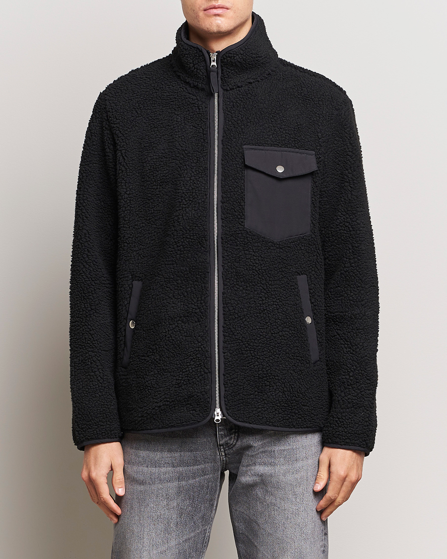 Herre | Trøjer | A Day's March | Tone Pile Fleece Jacket Black