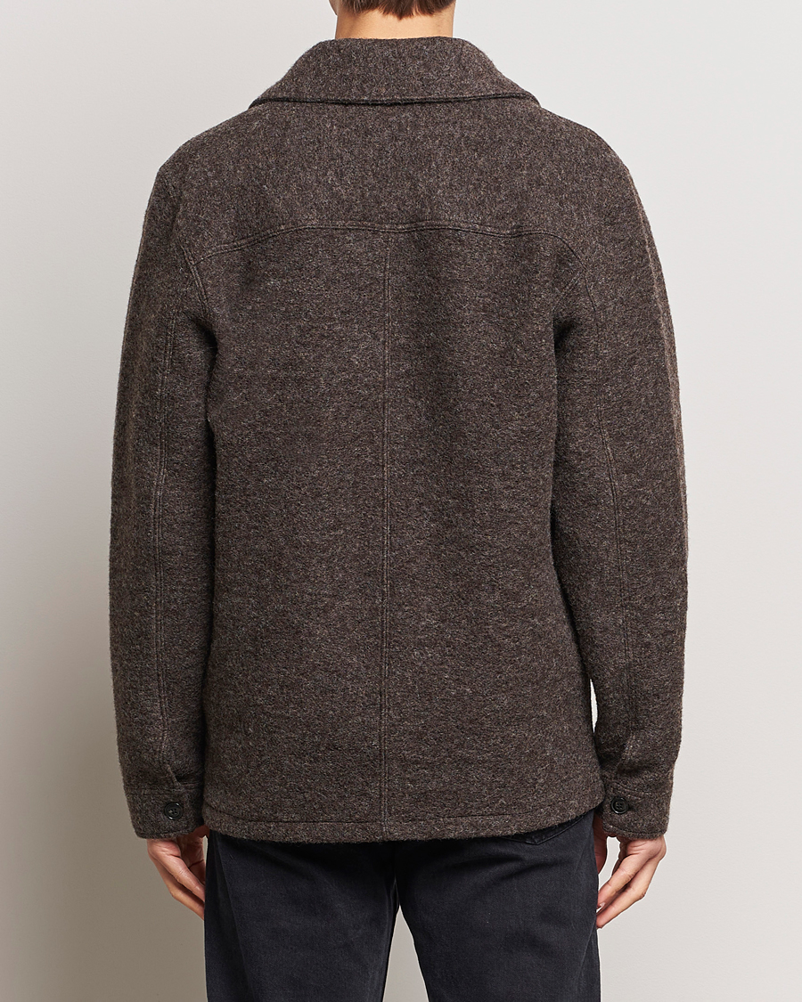 Herre | Skjorter | A Day's March | Chaumont Heavy Wool Overshirt Taupe