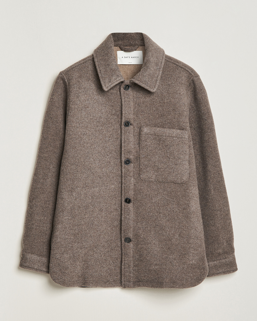 Herre | A Day's March | A Day's March | Epernay Wool Overshirt Taupe