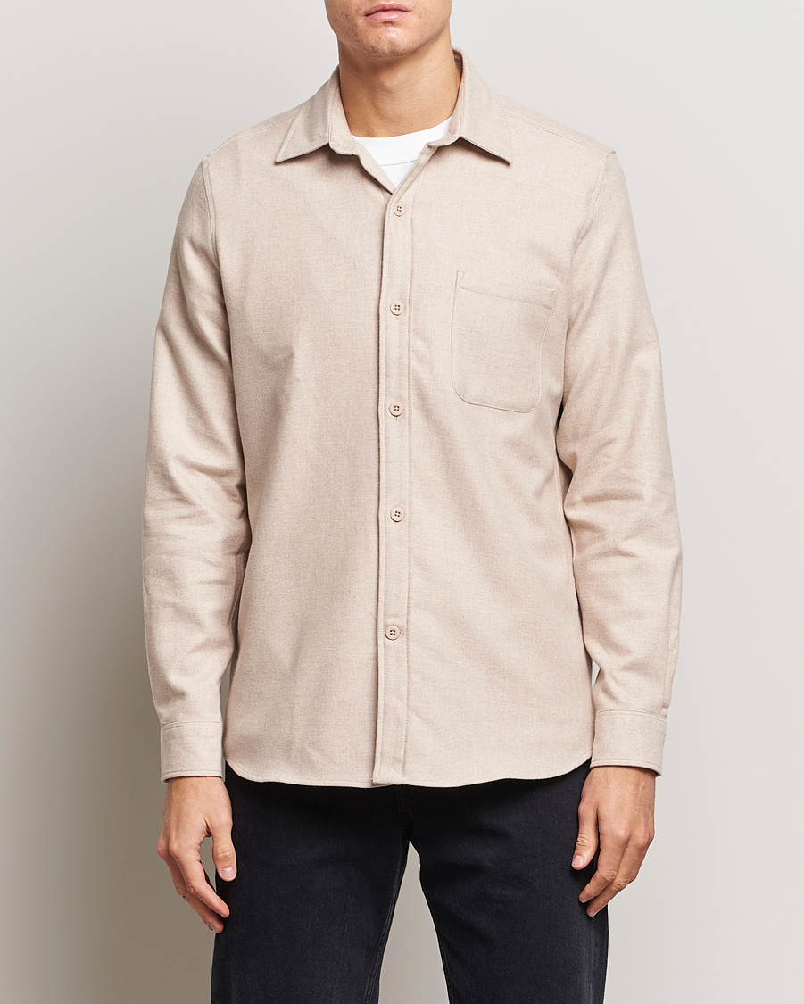 Herre | Skjorter | A Day's March | Redhill Heavy Flanell Shirt Sand