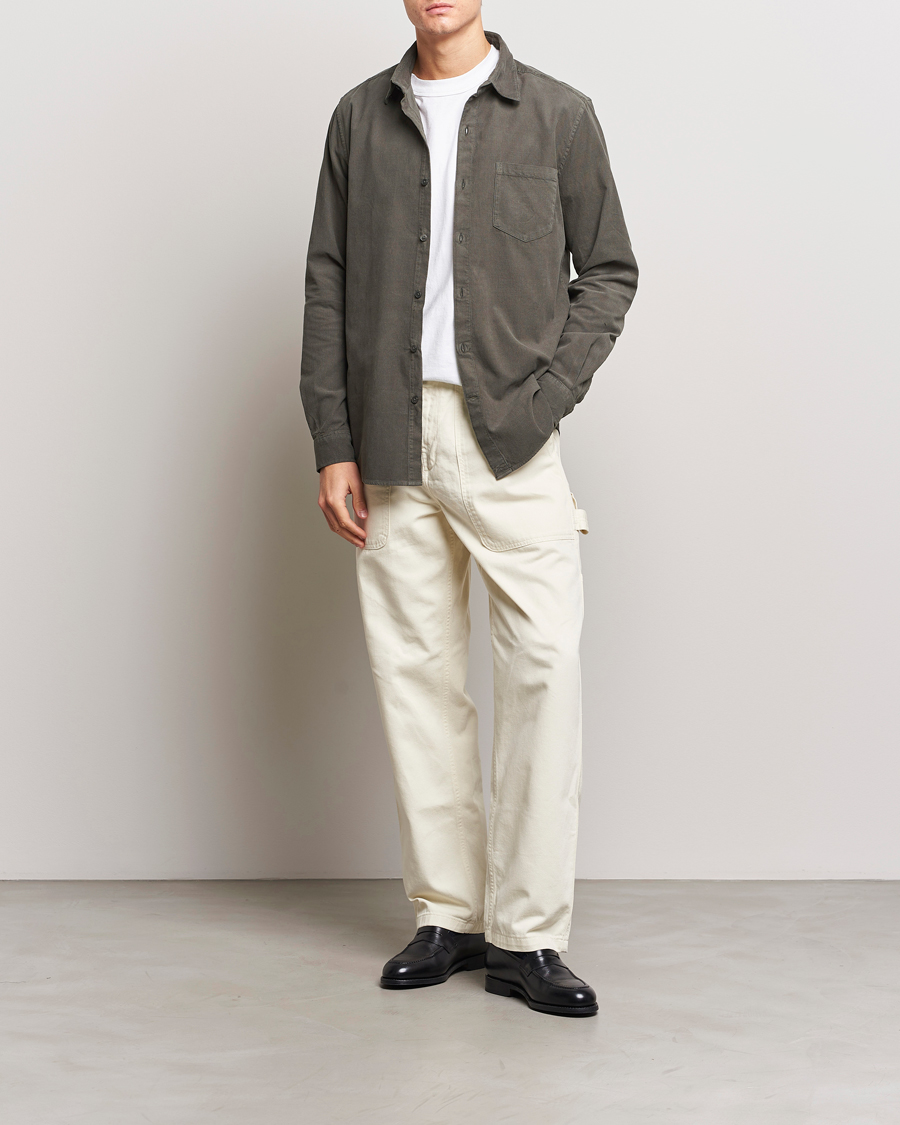 Herre | Skjorter | A Day's March | Daintree Baby Cord Shirt Olive