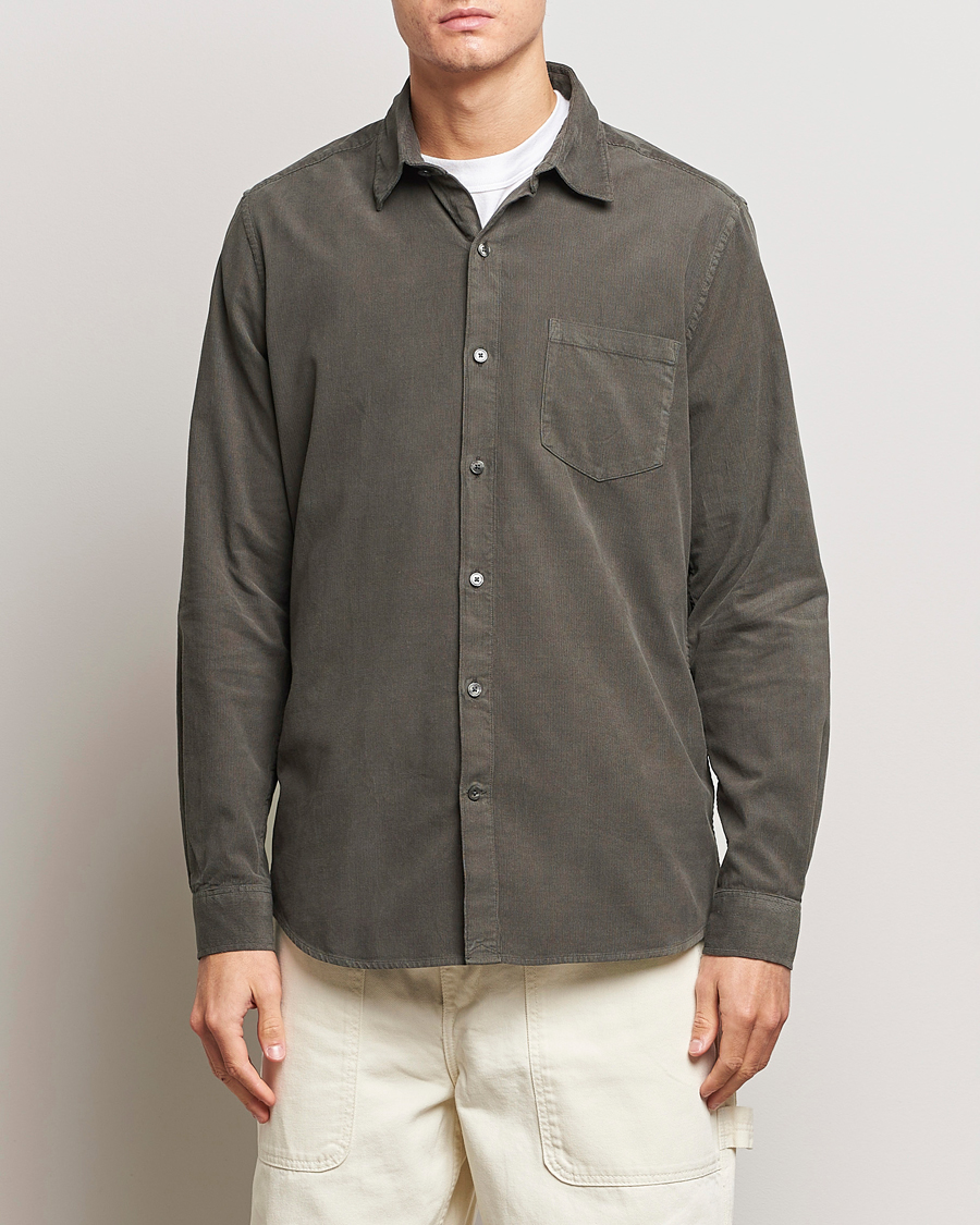 Herre | Skjorter | A Day's March | Daintree Baby Cord Shirt Olive