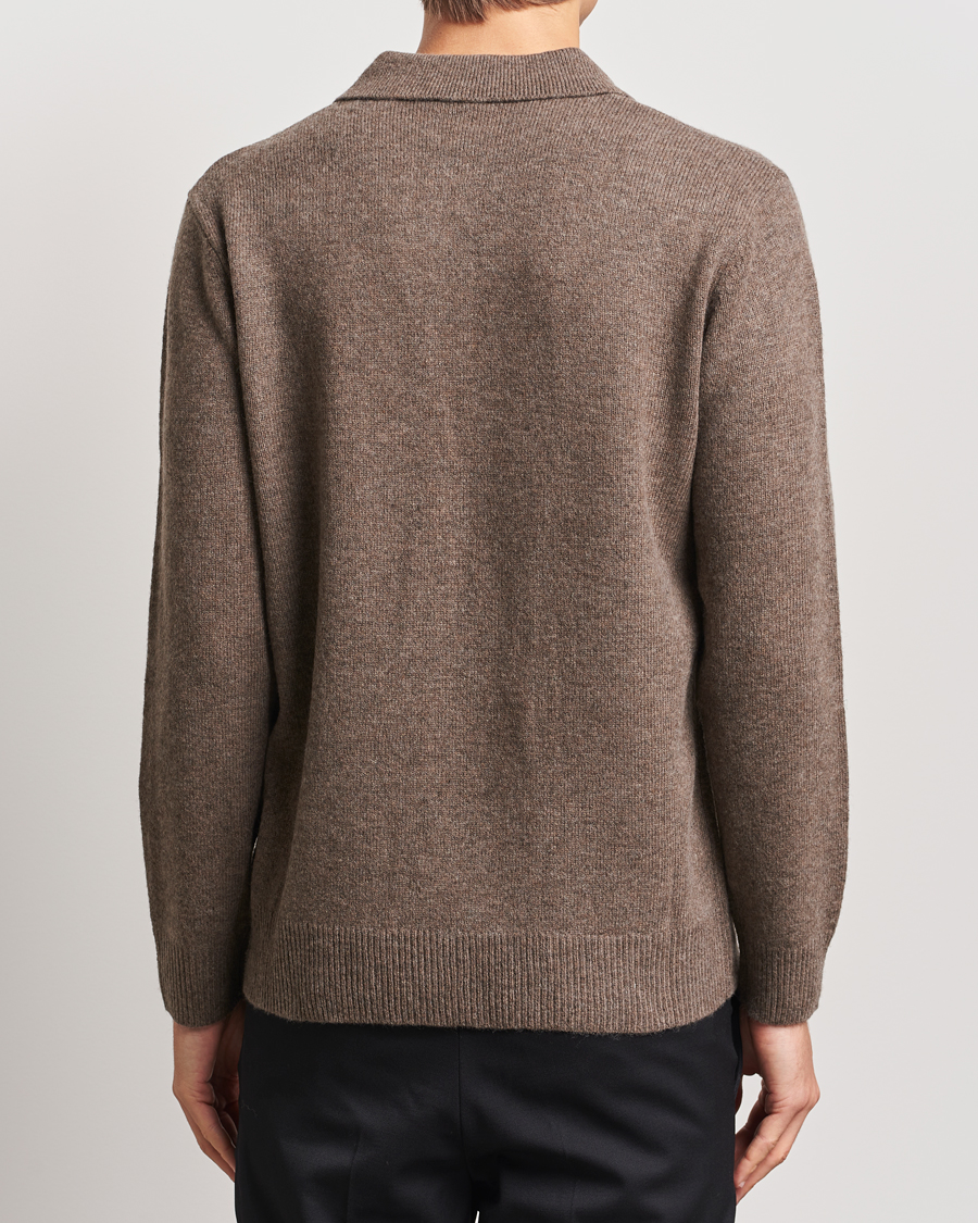 Herre | Trøjer | A Day's March | Avoch Lambswool Polo Dark Taupe