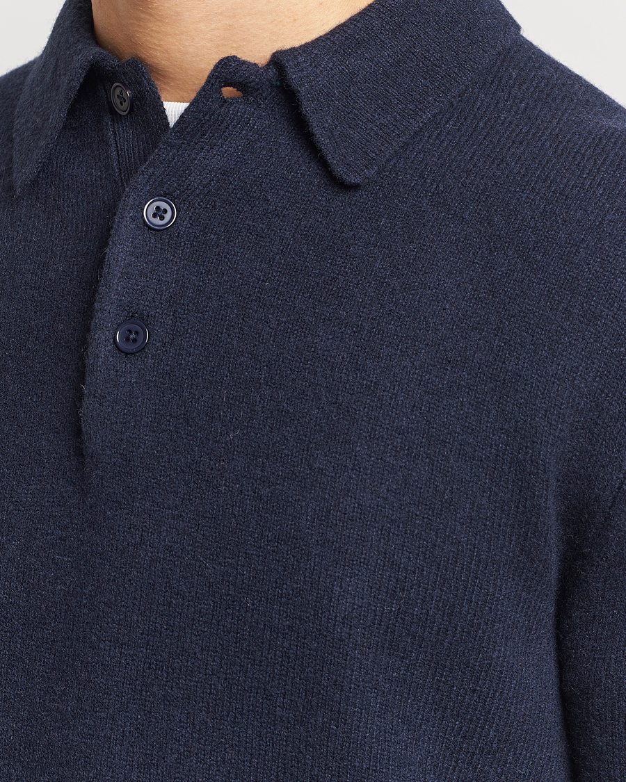 Herre | Trøjer | A Day's March | Avoch Lambswool Polo Navy