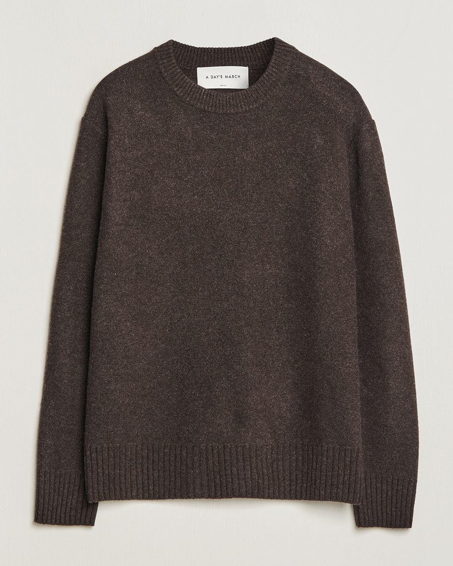 Herre | A Day's March | A Day's March | Tietar Boiled Merino Sweater Java Brown