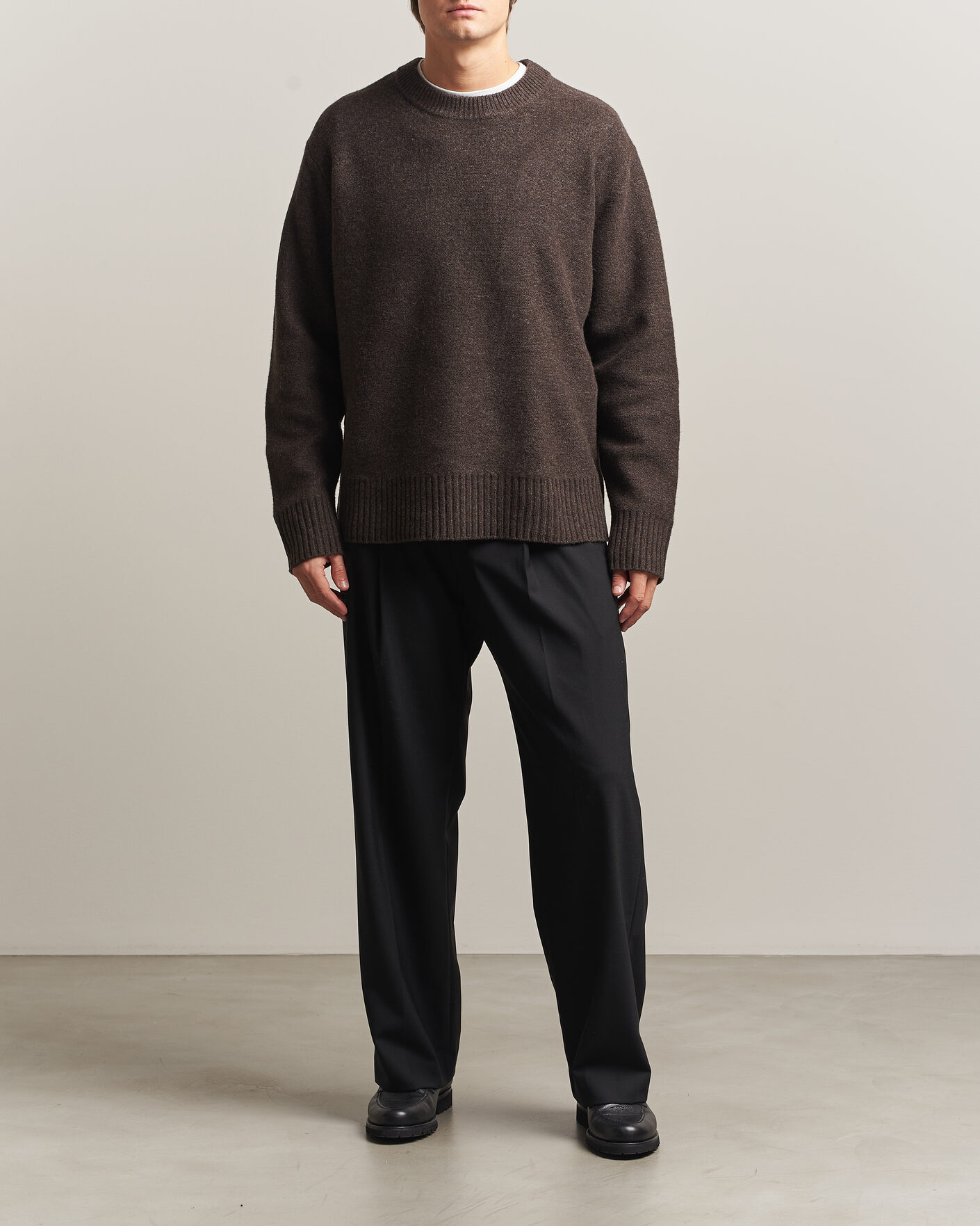 Herre | Trøjer | A Day's March | Tietar Boiled Merino Sweater Java Brown