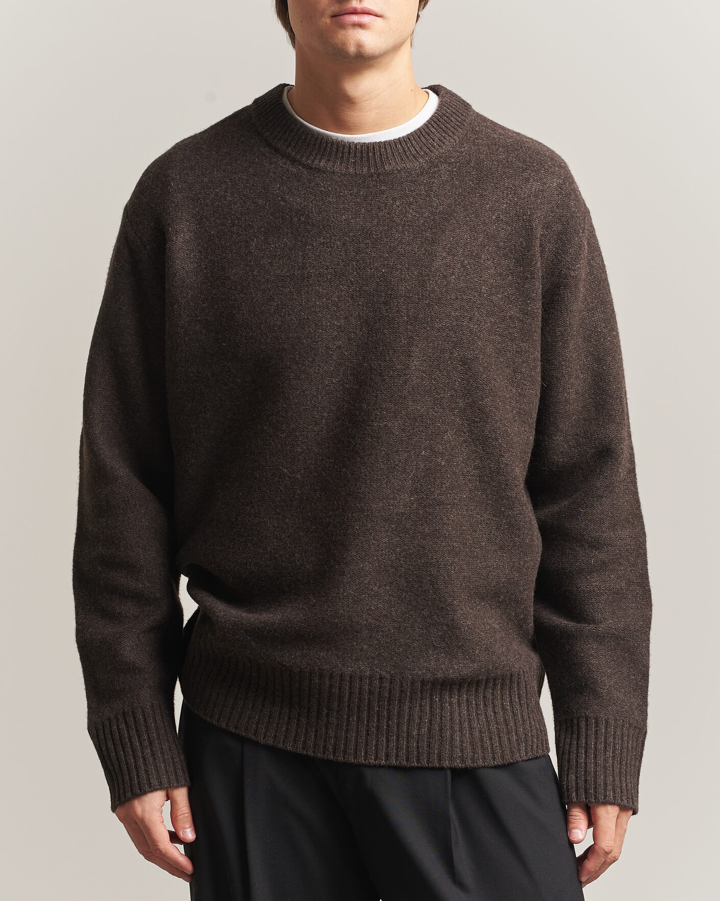 Herre | Trøjer | A Day's March | Tietar Boiled Merino Sweater Java Brown