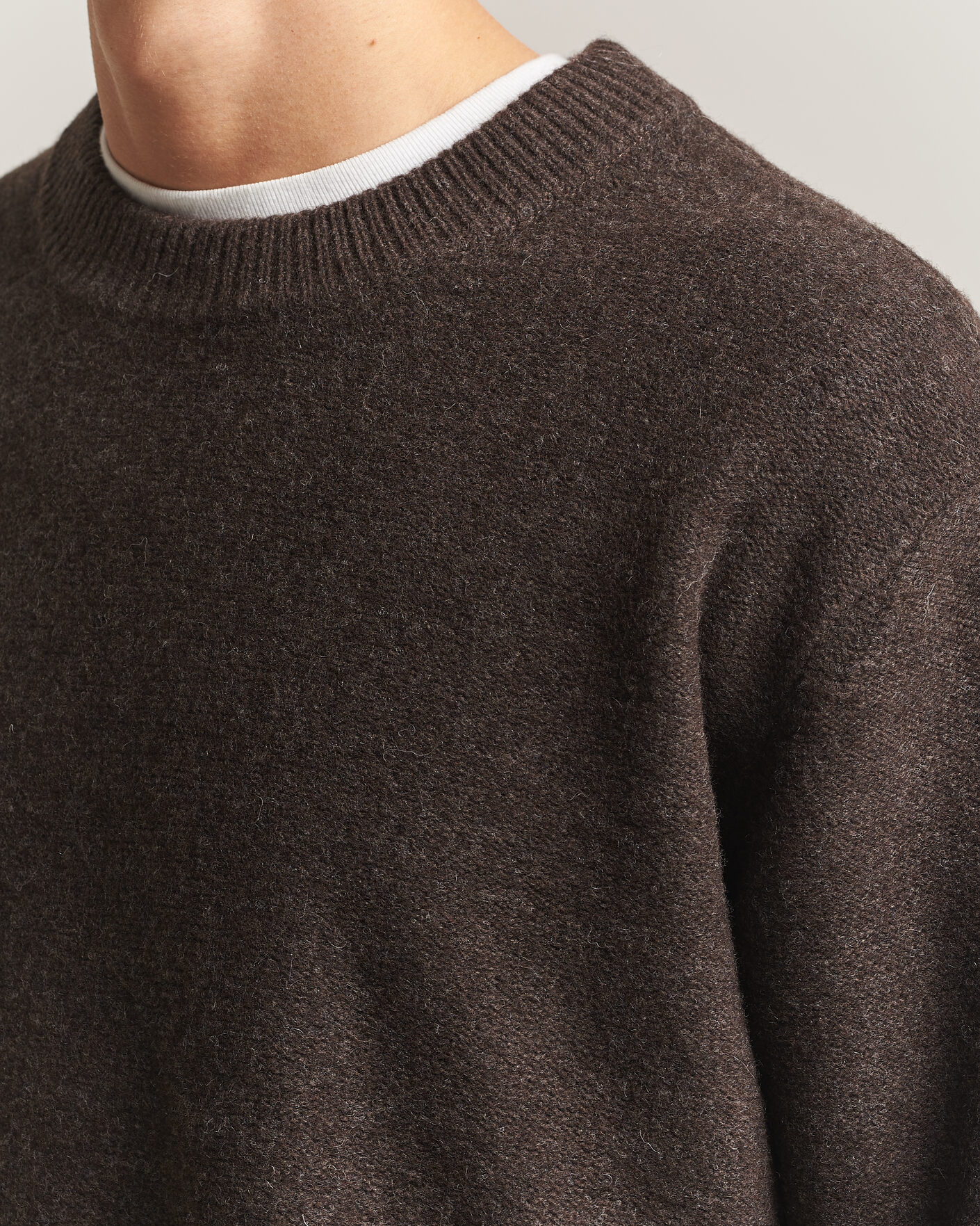 Herre | Trøjer | A Day's March | Tietar Boiled Merino Sweater Java Brown