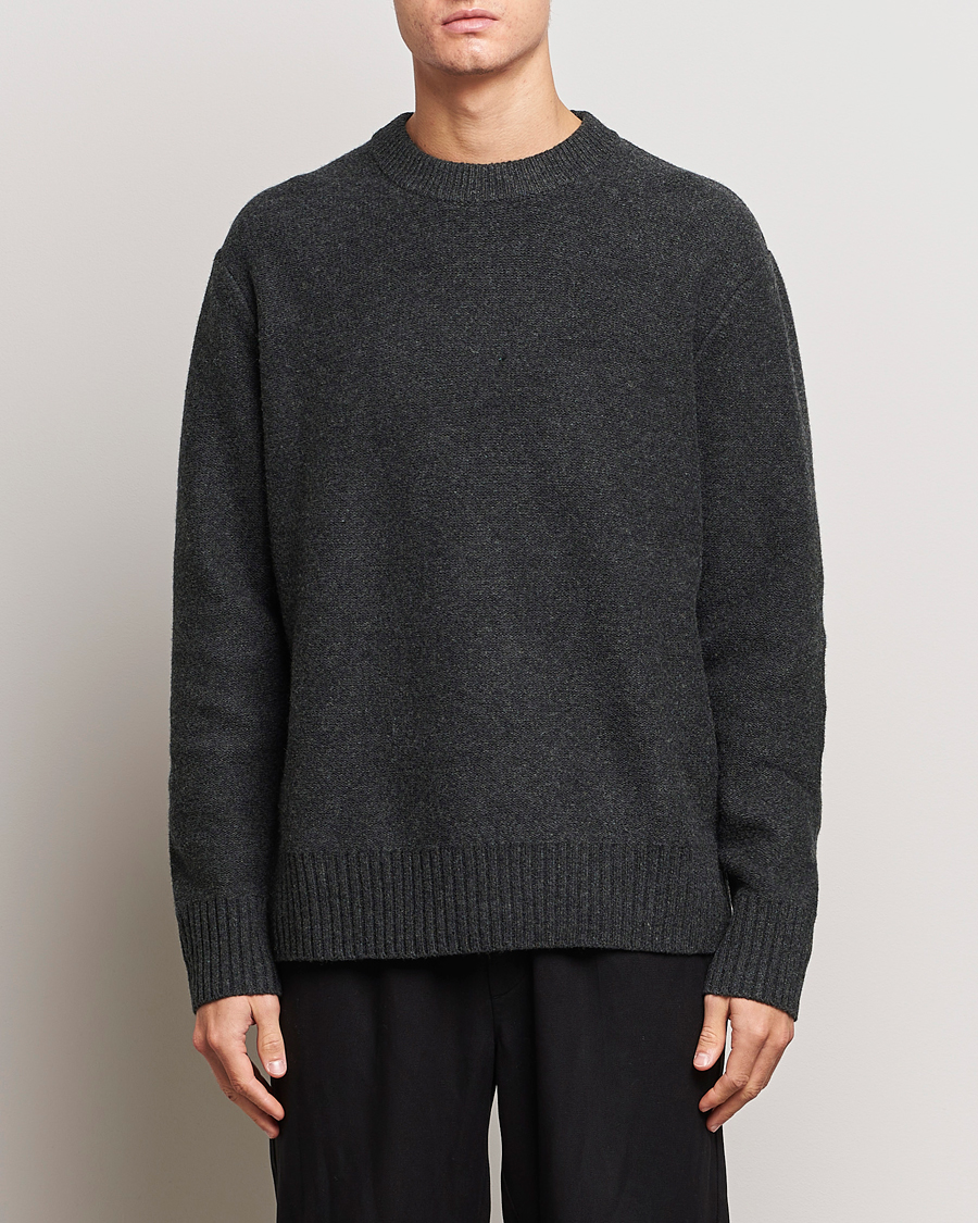Herre | A Day's March | A Day's March | Tietar Boiled Merino Sweater Anthracite