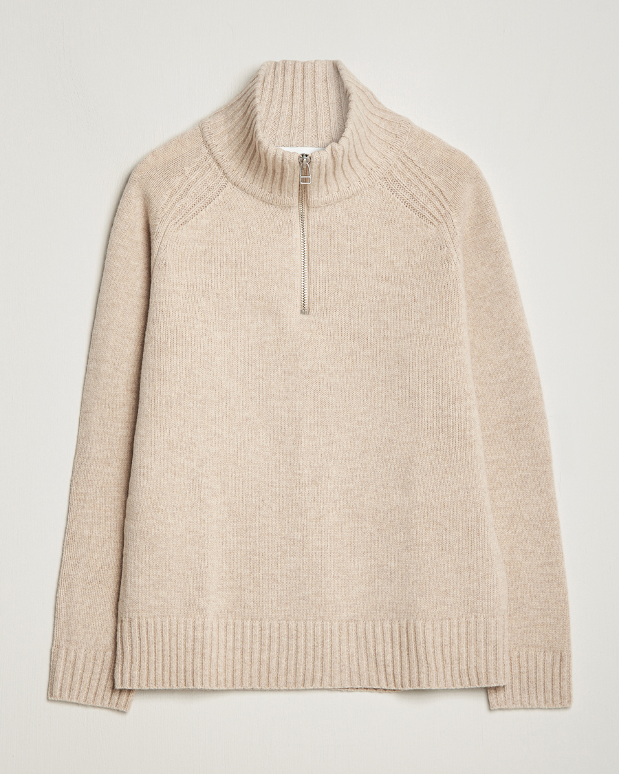Herre | Trøjer | A Day's March | Cullan Wool Half-Zip Sand