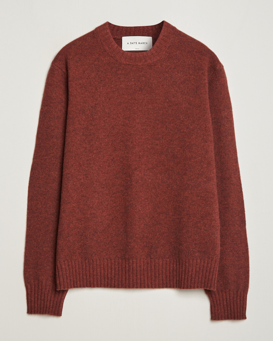 Herre | Trøjer | A Day's March | Marlow Lambswool Crew Zinfandel