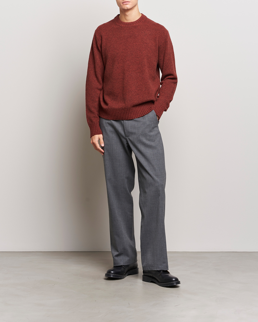 Herre | Trøjer | A Day's March | Marlow Lambswool Crew Zinfandel