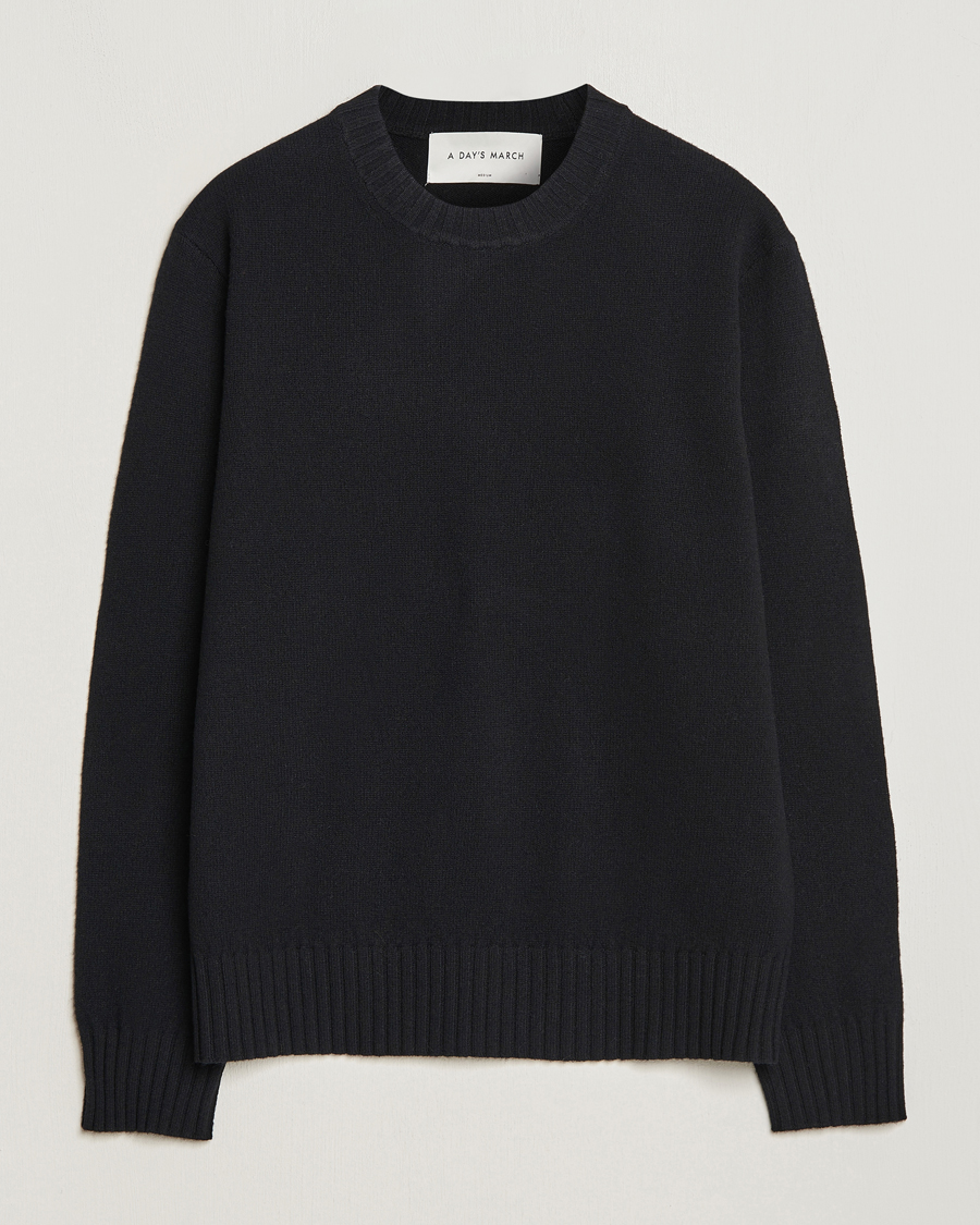 Herre | A Day's March | A Day's March | Marlow Lambswool Crew Black