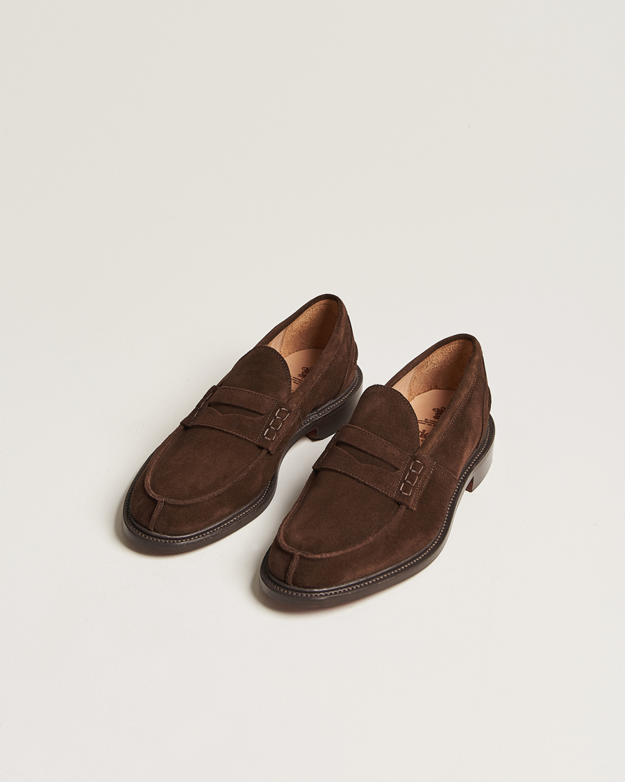 Herre | Sko i ruskind | Tricker\'s | James Penny Loafers Chocolate Suede