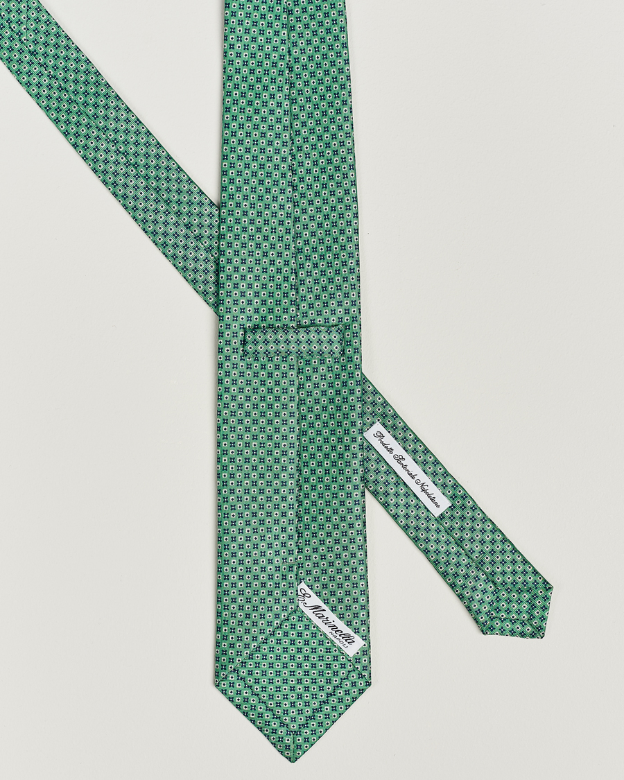 Herre | E. Marinella 3-Fold Printed Silk Tie Light Green | E. Marinella | 3-Fold Printed Silk Tie Light Green