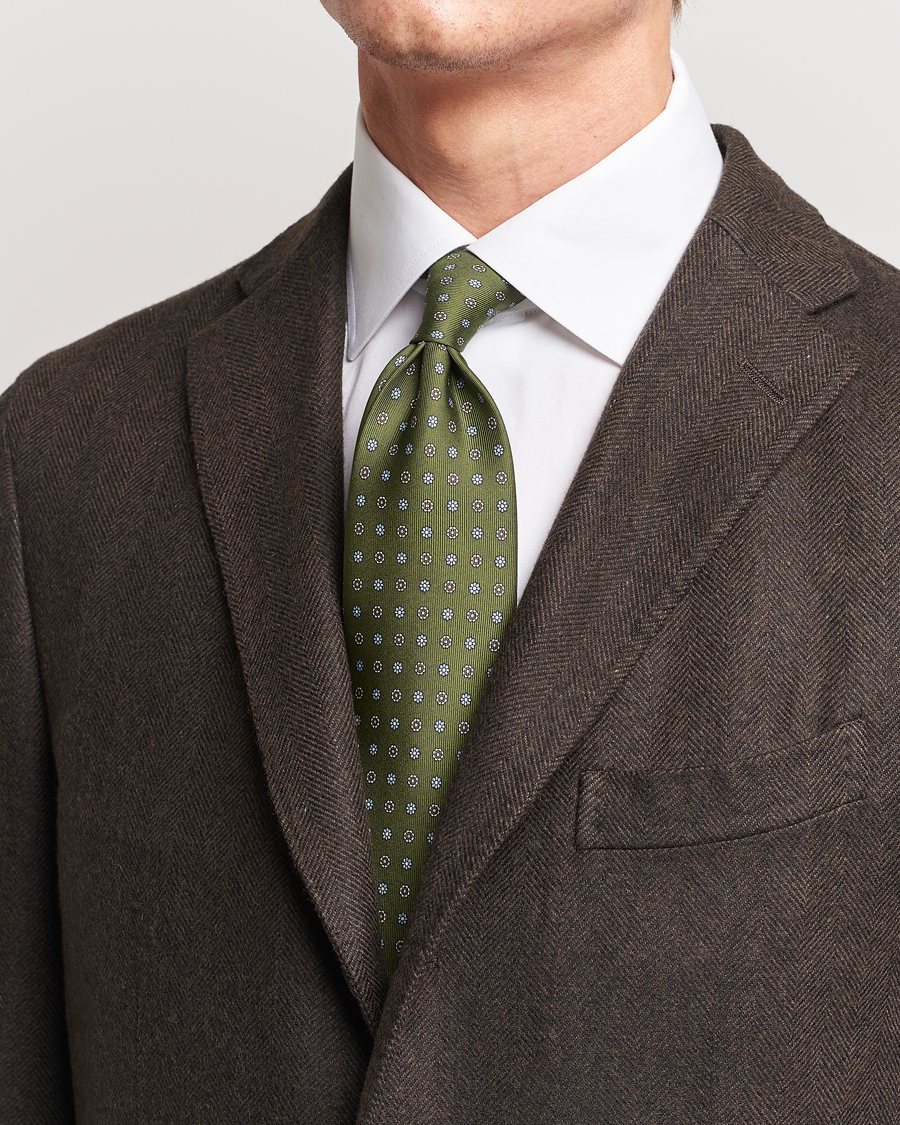 Herre | E. Marinella | E. Marinella | 3-Fold Printed Silk Tie Green