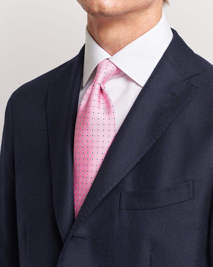 Herre | | E. Marinella | 3-Fold Printed Silk Tie Pink