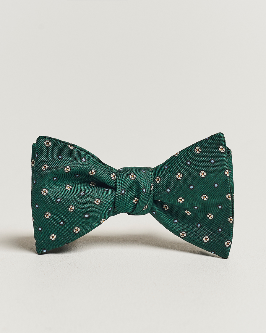 Herre | E. Marinella Silk Bow Tie Dark Green | E. Marinella | Silk Bow Tie Dark Green
