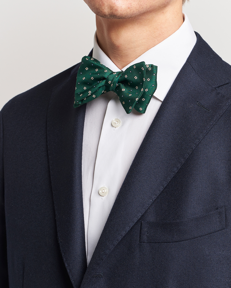 Herre | E. Marinella Silk Bow Tie Dark Green | E. Marinella | Silk Bow Tie Dark Green
