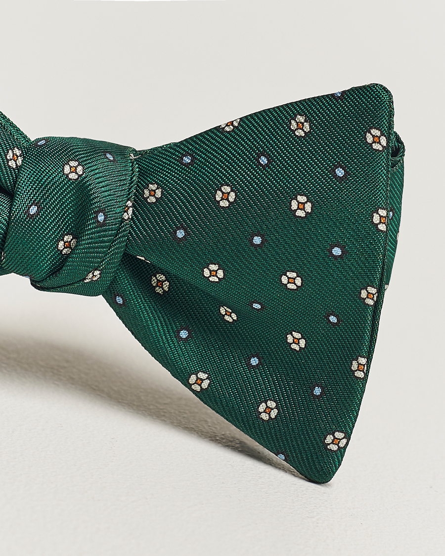 Herre | E. Marinella Silk Bow Tie Dark Green | E. Marinella | Silk Bow Tie Dark Green