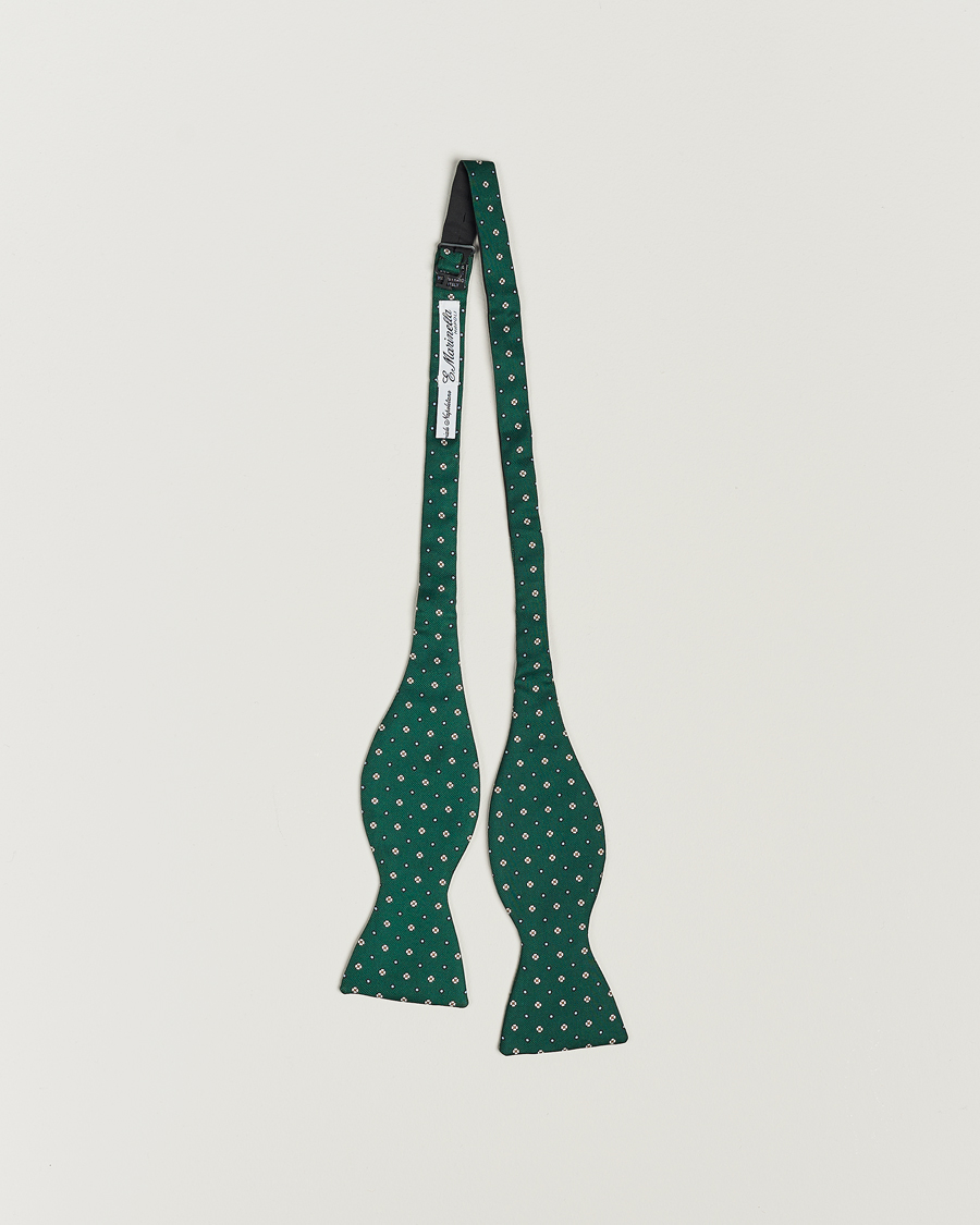 Herre | E. Marinella Silk Bow Tie Dark Green | E. Marinella | Silk Bow Tie Dark Green