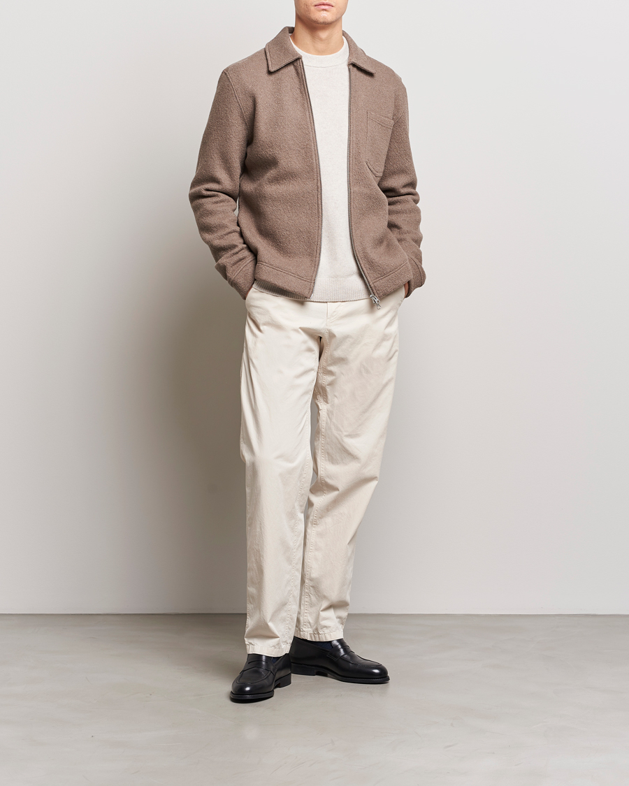 Herre | Trøjer | Samsøe Samsøe | Hannes Boiled Wool Full Zip Fallen Rock
