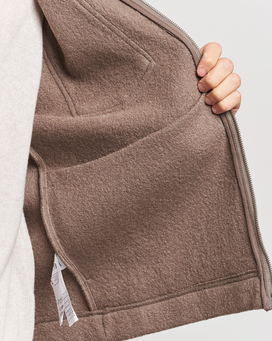 Herre | Trøjer | Samsøe Samsøe | Hannes Boiled Wool Full Zip Fallen Rock