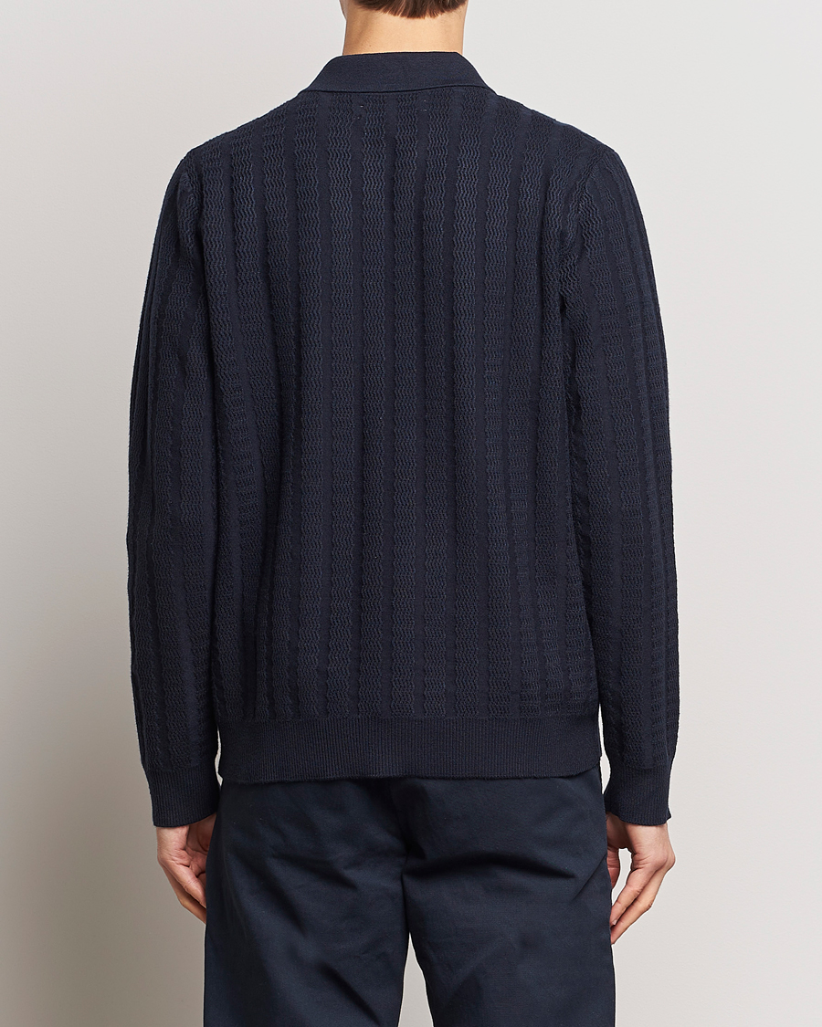 Herre | Trøjer | Samsøe Samsøe | Gabriel Structured Knitted Half Zip Salute Navy