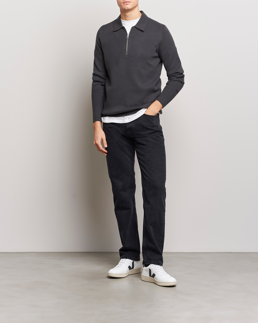 Herre | Trøjer | Samsøe Samsøe | Guna Half Zip Volcanic Ash