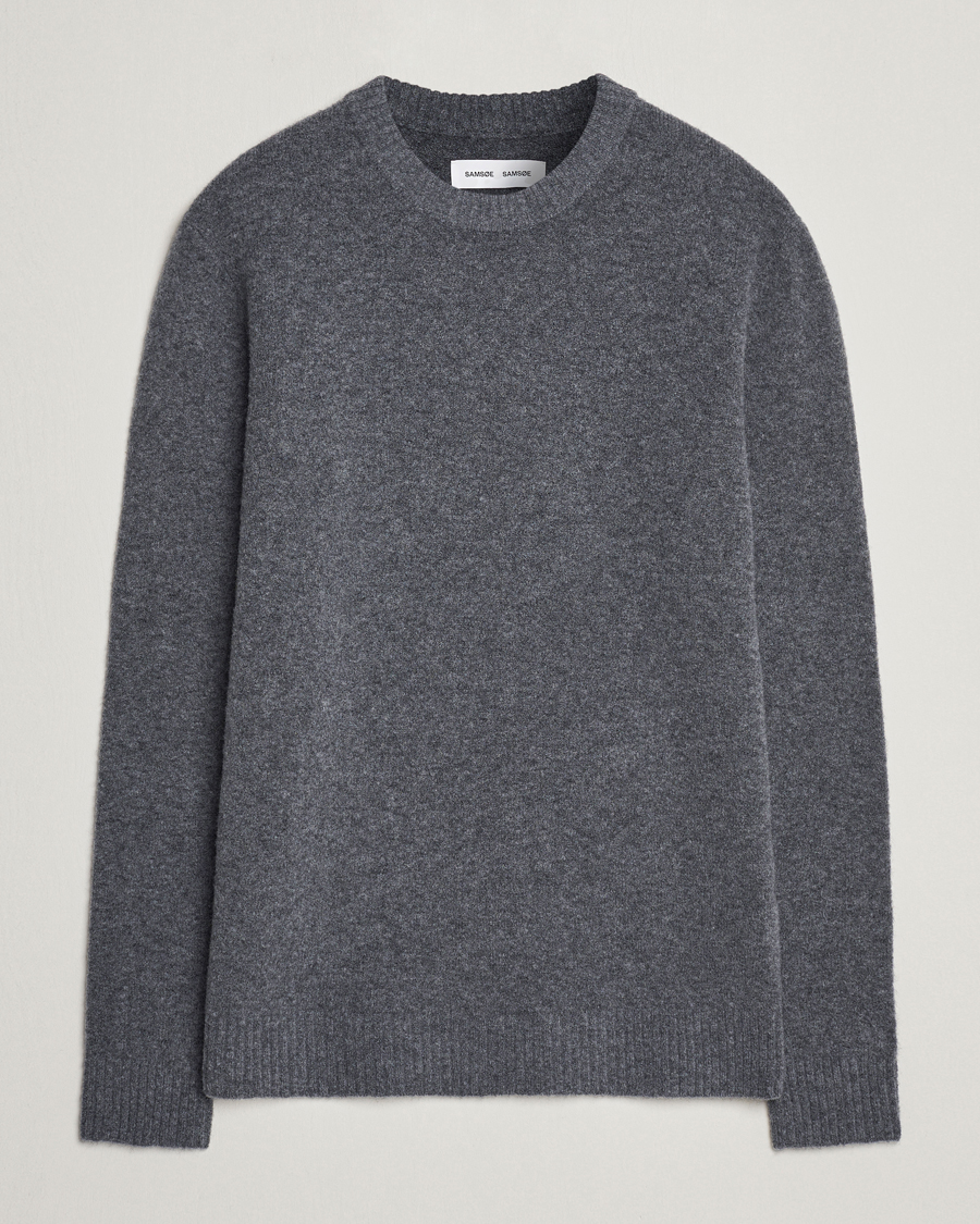 Herre | Trøjer | Samsøe Samsøe | Butler Yak Crew Neck Dark Grey Melange
