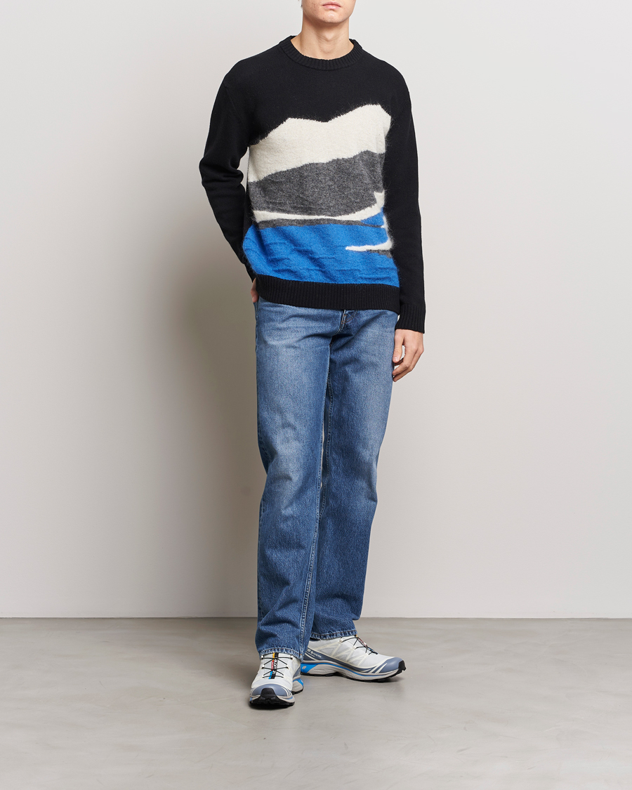 Herre | Trøjer | NN07 | Jason Mohair Wool Sweater Black Multi