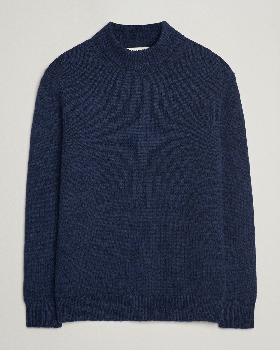 Herre | Trøjer | NN07 | Nick Mock Neck Sweater Navy Blue