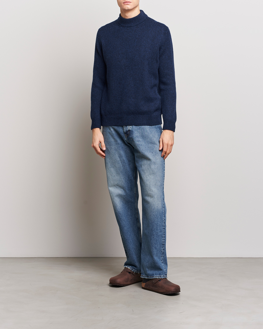 Herre | Trøjer | NN07 | Nick Mock Neck Sweater Navy Blue