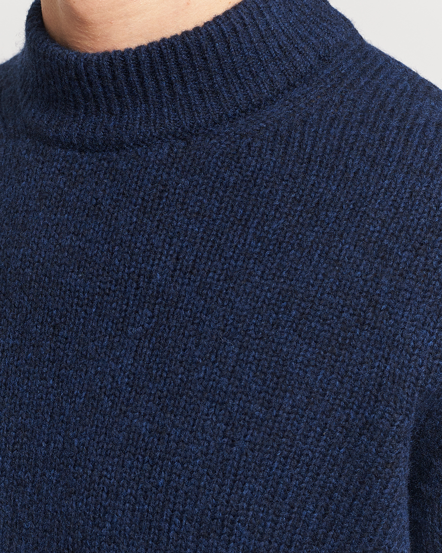 Herre | Trøjer | NN07 | Nick Mock Neck Sweater Navy Blue