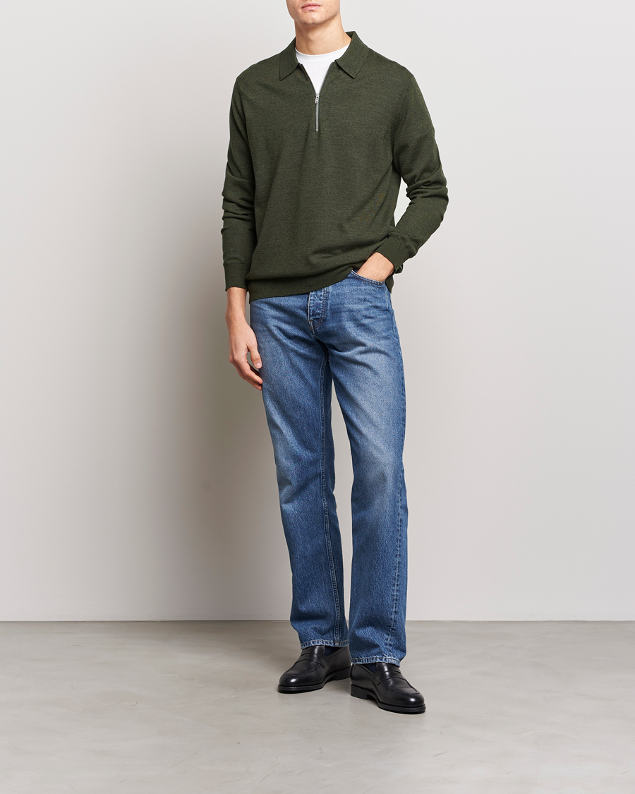 Herre | Trøjer | NN07 | Sergio Half-Zip Polo Dark Green