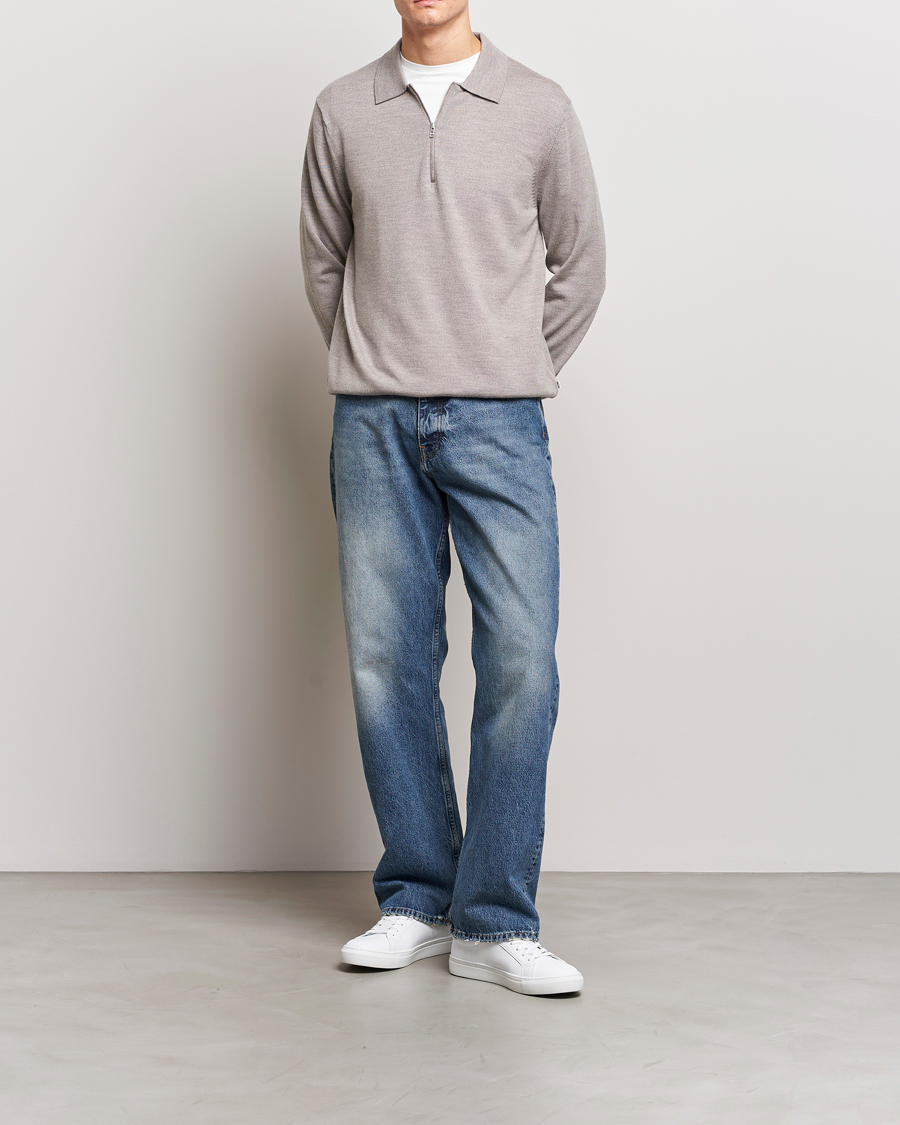 Herre | Trøjer | NN07 | Sergio Half-Zip Polo Stone