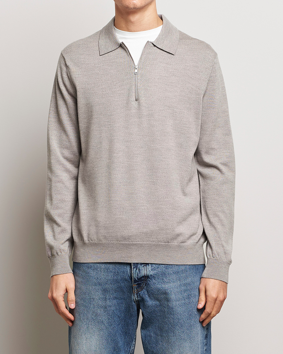 Herre | Udsalg | NN07 | Sergio Half-Zip Polo Stone