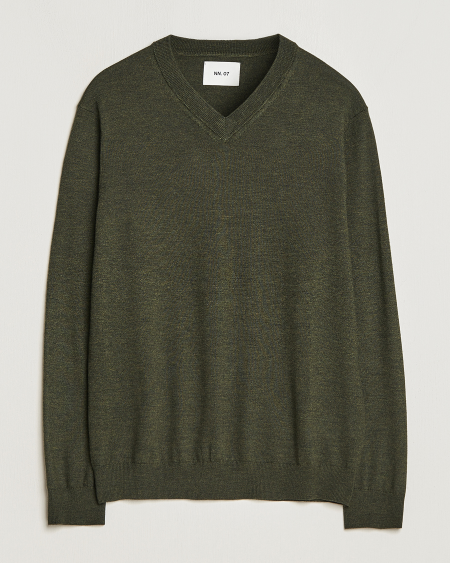 Herre | Trøjer | NN07 | Sergio V-Neck Pullover Dark Green