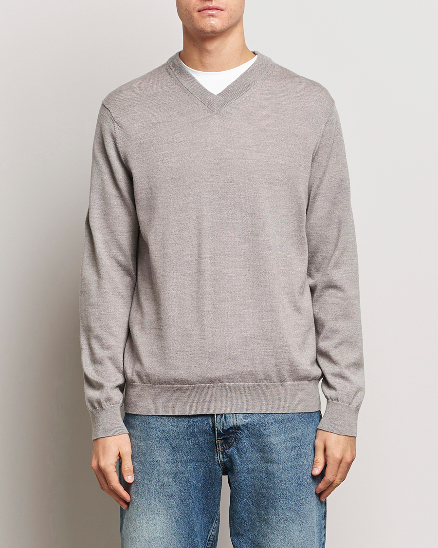 Herre | Pullovers v-hals | NN07 | Sergio V-Neck Pullover Stone