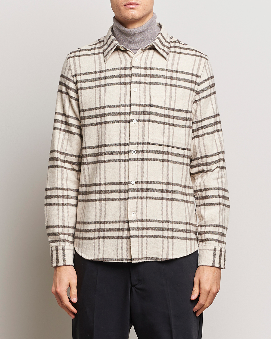 Herre | Skjorter | NN07 | Arne Checked Cotton Shirt Creme