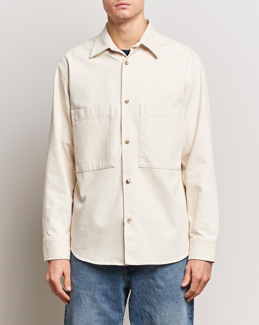 Herre | Shirt Jackets | NN07 | Freddy Cotton Overshirt Ecru