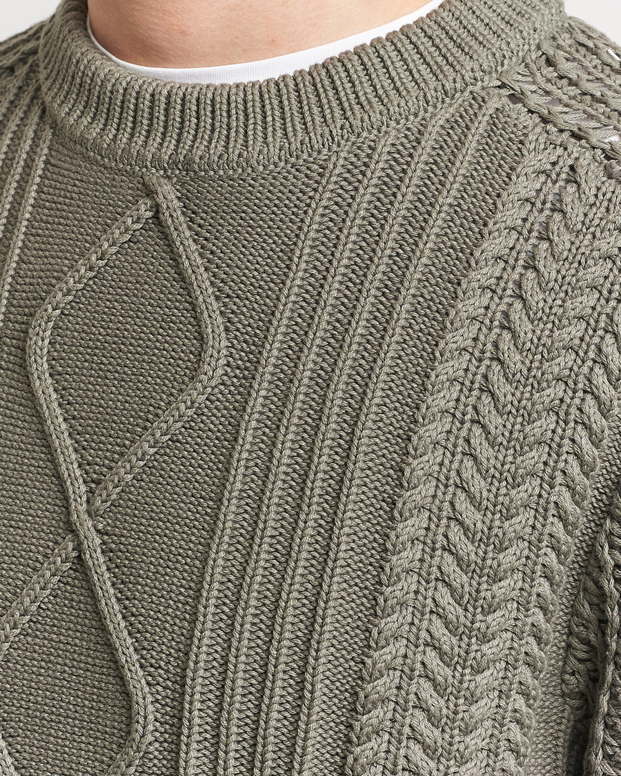 Herre | Trøjer | NN07 | Caleb Cable Knit Sweater Khaki Sand