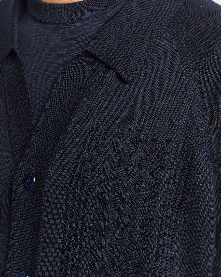 Herre | Trøjer | NN07 | Bjarki Wool Cardigan Navy Blue
