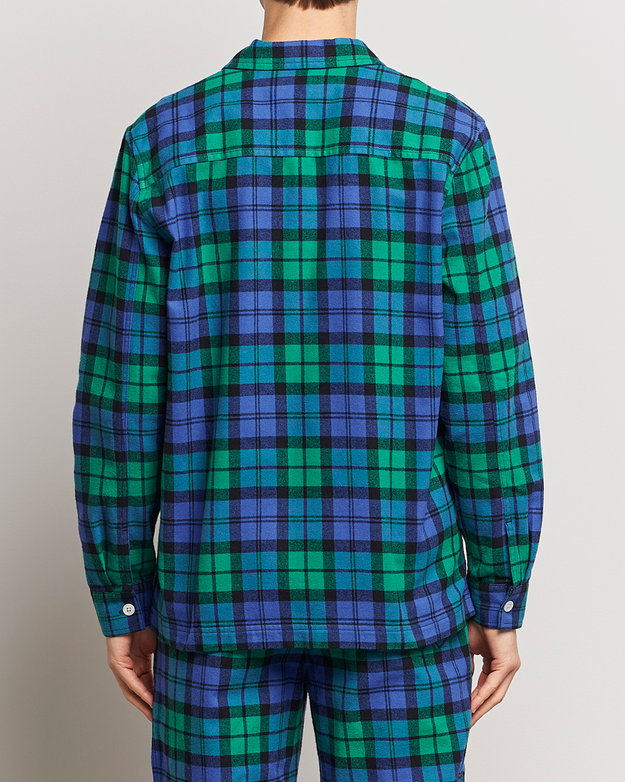 Herre | Pyjamas & Morgenkåber | Tekla | Flannel Checked Pyjama Shirt Green/Blue