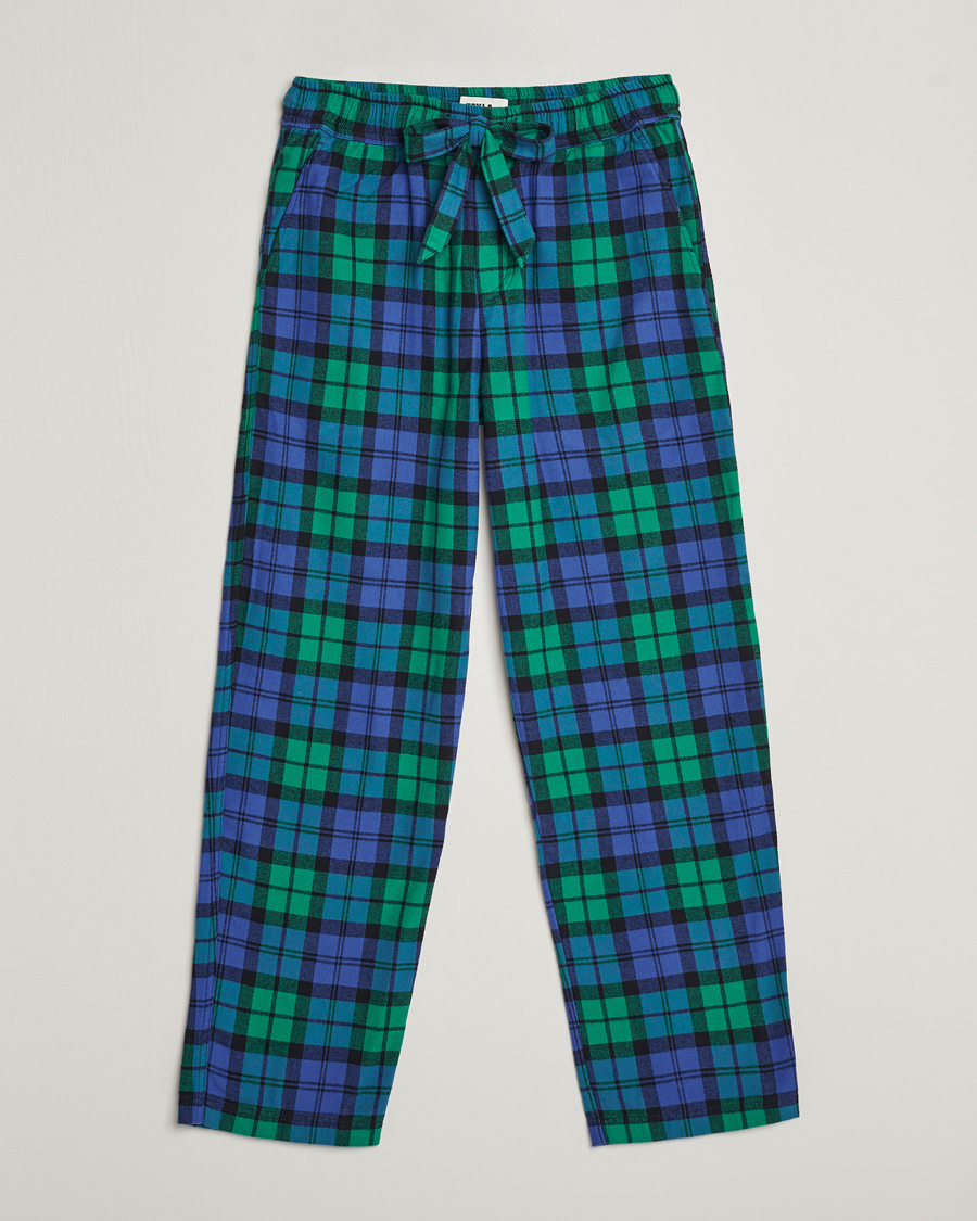 Herre |  | Tekla | Flannel Checked Pyjama Pants Green/Blue