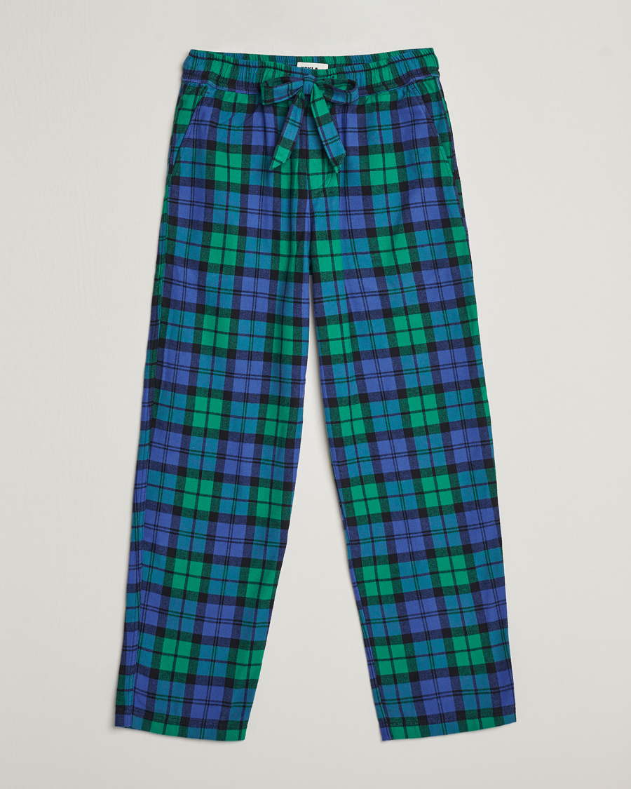 Herre | Pyjamas & Morgenkåber | Tekla | Flannel Checked Pyjama Pants Green/Blue