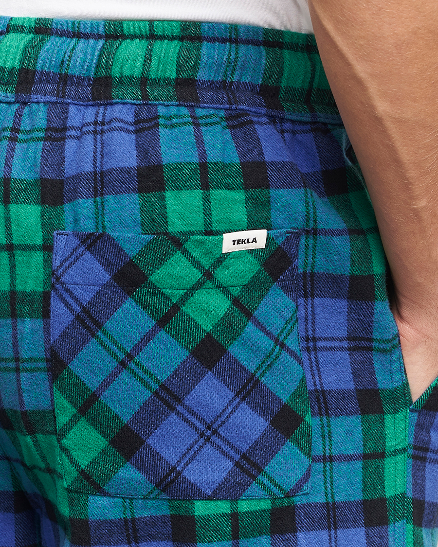 Herre | Pyjamas & Morgenkåber | Tekla | Flannel Checked Pyjama Pants Green/Blue