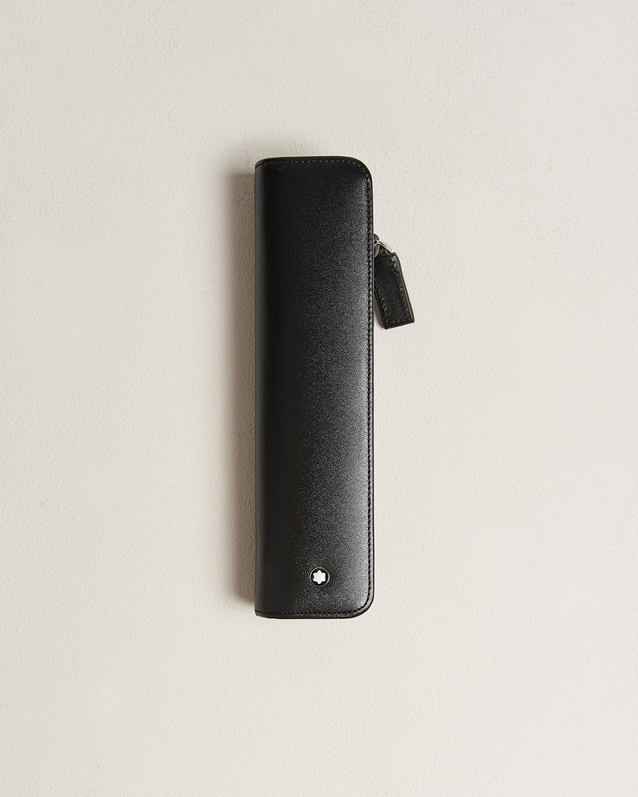 Herre | Montblanc Leather Pen Pouch w Zip Black | Montblanc | Leather Pen Pouch w Zip Black