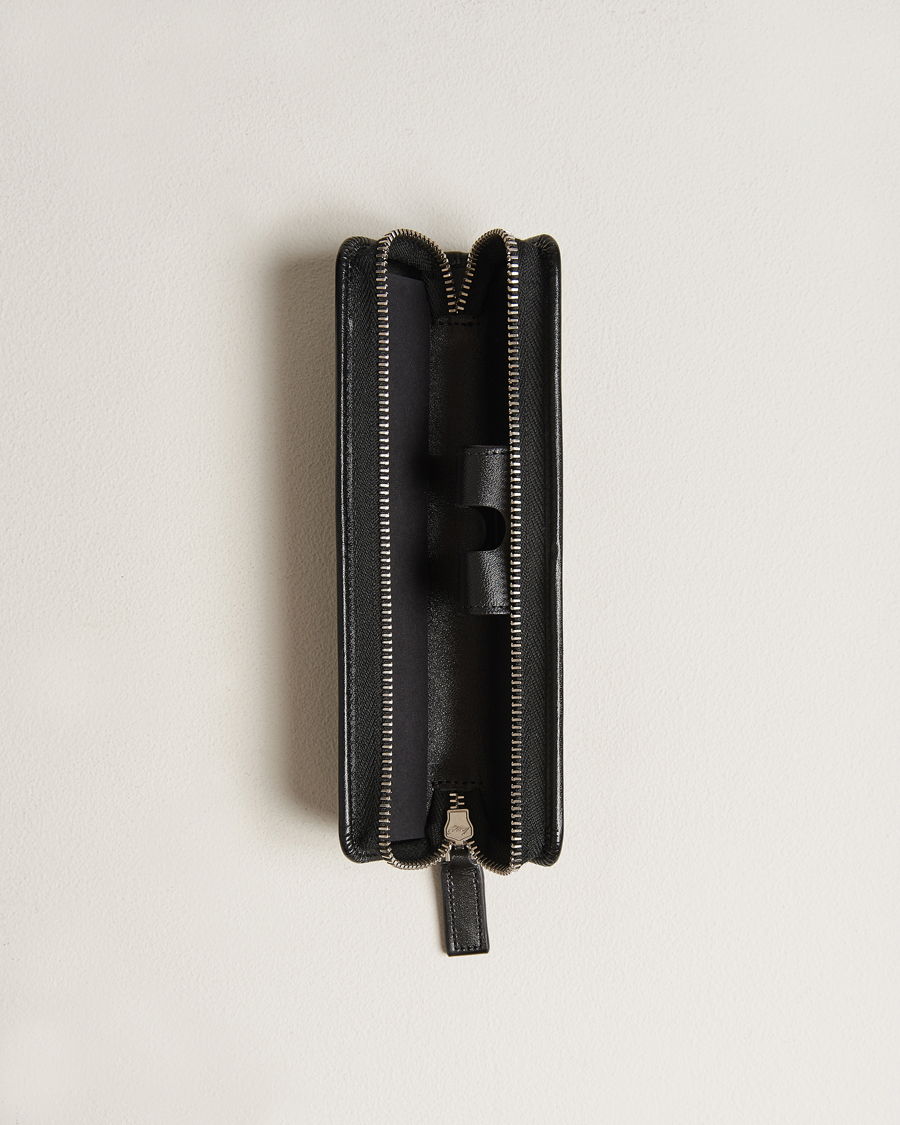 Herre | Montblanc Leather Pen Pouch w Zip Black | Montblanc | Leather Pen Pouch w Zip Black