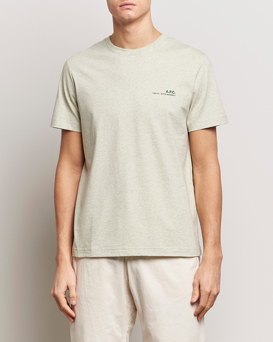 Herre | Tøj | A.P.C. | Item T-Shirt Vert Pale Chine